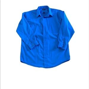 George men’s bright blue button down dress shirt Size Large